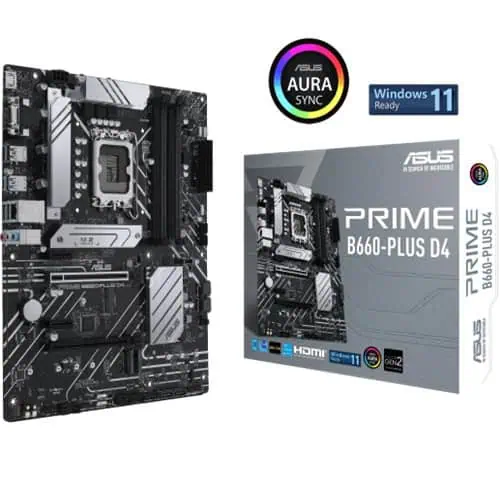 ASUS PRIME B660-PLUS D4 Alder Lake LGA1700 ATX Desktop Motherboard ASUS PRIME B660-PLUS D4 Alder Lake LGA1700 ATX Desktop Motherboard