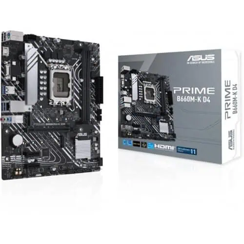 ASUS PRIME B660M-K D4 Intel Alder Lake LGA 1700 Micro-ATX Motherboard ASUS PRIME B660M-K D4 Intel Alder Lake LGA 1700 Micro-ATX Motherboard