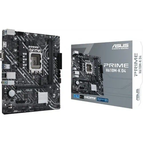ASUS PRIME H610M-K D4 Intel H610 Socket Alder Lake LGA 1700 Micro-ATX Motherboard ASUS PRIME H610M-K D4 Intel H610 Socket Alder Lake LGA 1700 Micro-ATX Motherboard