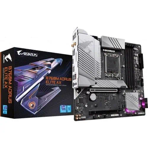 Gigabyte GA-B760M-AORUS-ELITE-AX Raptor Lake LGA 1700 Micro-ATX Motherboard Gigabyte GA-B760M-AORUS-ELITE-AX Raptor Lake LGA 1700 Micro-ATX Motherboard