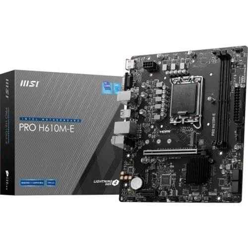 MSI PRO H610M-E DDR5 Rocket Lake-S LGA 1700 Micro-ATX Desktop Motherboard MSI PRO H610M-E DDR5 Rocket Lake-S LGA 1700 Micro-ATX Desktop Motherboard
